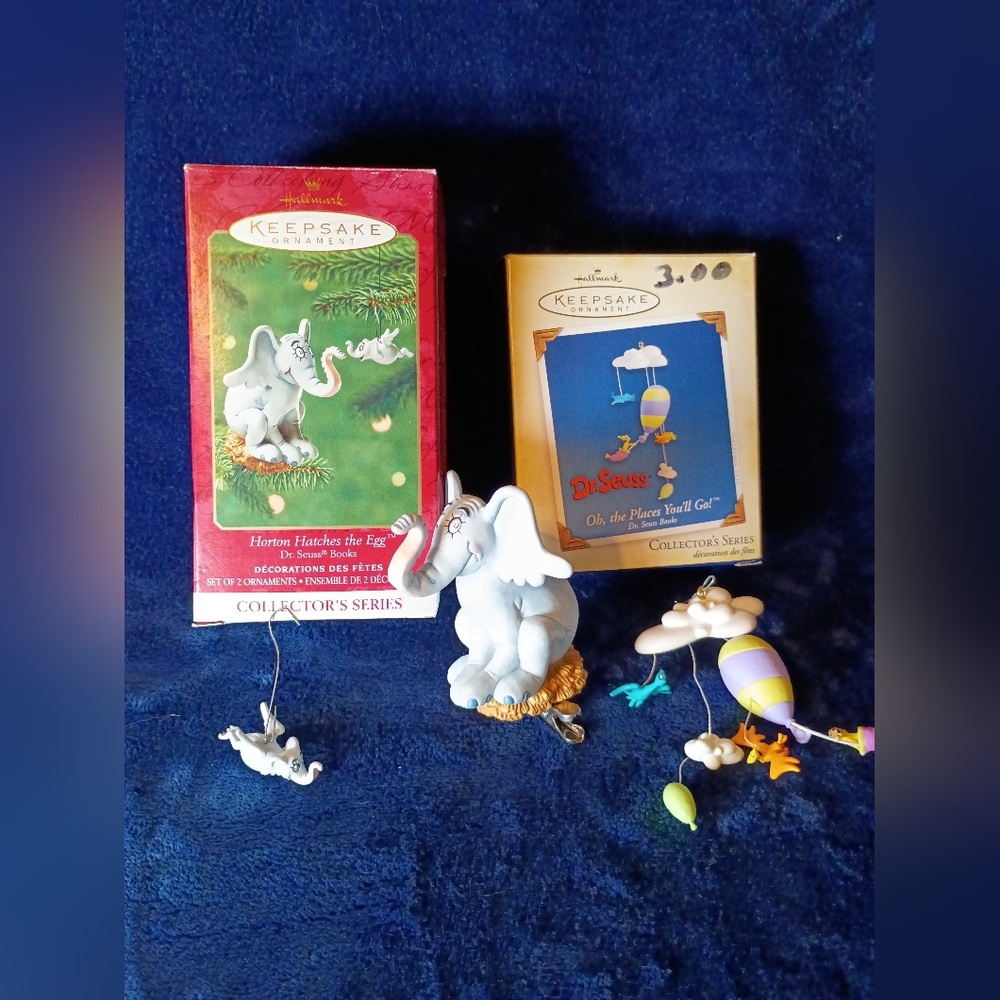 Vintage Dr. Seuss Hallmark Keepsake Christmas Ornament Bundle